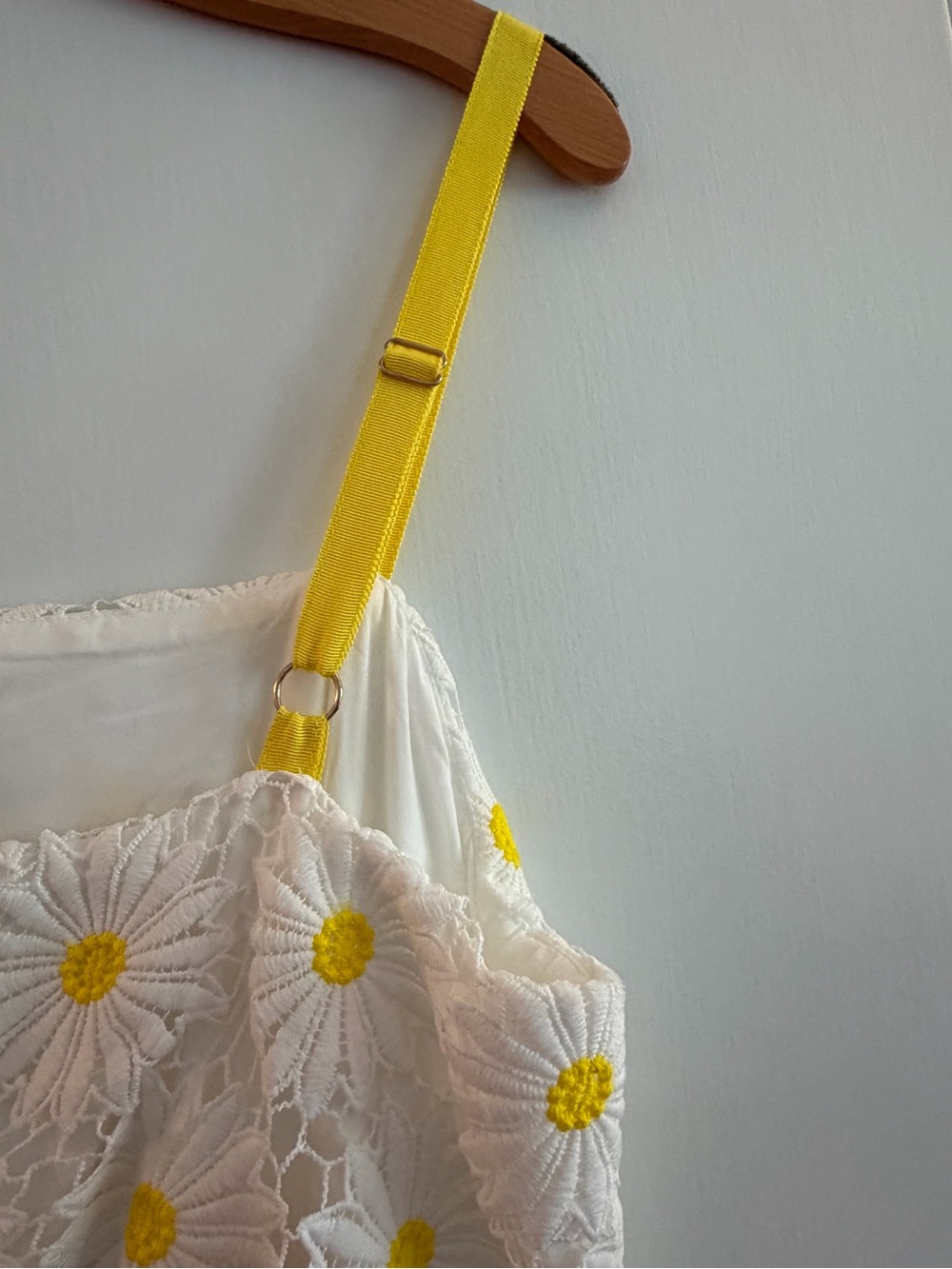 NWOT, Boston Proper, Size 8, Daisy Lace Maxi Dress in White & Yellow - Picture 16 of 16